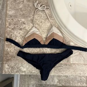 Small triangle top and medium,very cheeky PILYQ, string bikini
